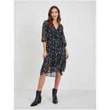 Orsay black Lady's Flowered Dress with Tie - Ladies Cene