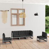The Living Store Vrtna sedežna garnitura 5-delna z blazinami trdna borovina - Vrtna Sedežna Garnitura, (21471572) | Shoptok.si