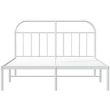  Metalni okvir za krevet s uzglavljem bijeli 150x200 cm | shoptok.hr