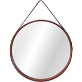 Tutumi Okruglo drveno ogledalo na remenu LOFT D.Brown 50 cm Cijene