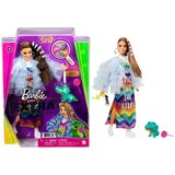 Barbie Extra - lutka v modri jakni z naborki in s hišnim ljubljenčkom krokodilom | Shoptok.si