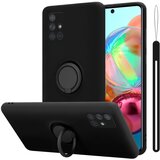 Cadorabo Ohišje, združljiv s Samsungom v tekoči črni barvi - zaščitni pokrov iz fleksibilnega silikona TPU z obročem, (20587261) Cene