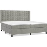  Krevet s oprugama i madracem svjetlosivi 200x200 cm baršunasti | shoptok.hr