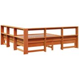  Knjižna postelja brez vzmetnice vošč. rjava 200x200 cm borovina, (21791427) | Shoptok.si