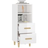  Komoda visok sijaj bela 34,5x34x90 cm konstruiran les, (20654225) | Shoptok.si