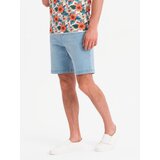 Ombre Men's shorts with elastic waistband and wash effect - light blue | Eponuda.ba