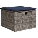  Vrtna garnitura - 6-dijelni set vrtnih sofa od poliratana s jastucima sivi - Siva sa spremištem 1 | shoptok.hr