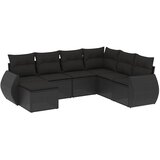  7-dijelni set vrtnih sofa od poliratana s jastucima crni | shoptok.hr