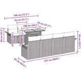  Sjedeća garnitura za vrt s jastukom 8 pcs siva i modra | shoptok.hr
