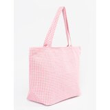 Shelvt Pink and white checkered beach bag | ePonuda.com