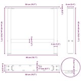 vidaXL Noge stolića za kavu crne 2 kom 50x(42-43) cm čelik | shoptok.hr