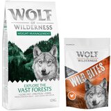 Wolf of Wilderness 12 kg suhe hrane + Snack gratis! - Explore The Vast Forests - Weight Management + Wide Acres - piščanec (monoprotein) | Shoptok.si