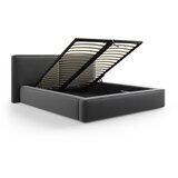 Cosmopolitan Design Tamno sivi baršunasti tapecirani bračni krevet s prostorom za odlaganje s podnicom 200x200 cm Arendal – | shoptok.hr