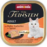 MEGA pakiranje animonda vom Feinsten Adult z gurmansko sredico 36 x 100 g - Piščanec, file lososa & špinača | shoptok.hr