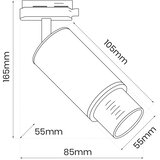  Reflektor za šinski sistem MICA 1xGU10/25W/230V, jednofazni, beo | Eponuda.com