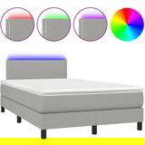 Maison Chic Box spring postelja - Vzmetna postelja z vzmetnico LED sv. siva 120x190 cm blago SL16332, (21901194) | Shoptok.si