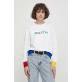 United Colors Of Benetton Bombažen pulover ženska, bela barva