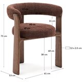 Kave Home Smeđa blagovaonska stolica od čvrste jeseni Granite – | shoptok.hr