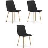  TURIN stolica - crni baršun / noge u boji drveta x 3 | shoptok.hr