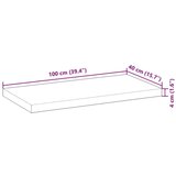 Stolna ploča 100x40x4 cm pravokutna od masivnog drva bagrema | shoptok.hr