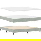 Box Spring Krevet s Madracem i LED Osvjetljenjem Sivo 180x200 cm Baršun | shoptok.hr