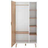 Bessagi Kids otroška garderobna omara poppy, naravna barva, bela | Shoptok.si