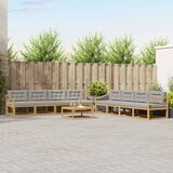  Set vanjskih sofa 9 kom. Bijela i svjetlosiva Poliester | shoptok.hr