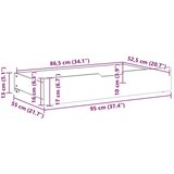 vidaXL Ladice ispod kreveta s kotačima 2 kom 95x55x16 cm od borovine | shoptok.hr