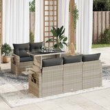 Maison Chic Seti vrtnega pohištva - Vrtna garnitura - Vrtni pohištvo set 6-delna z blazinami siv poli ratan, (21805656) | Shoptok.si