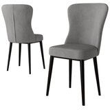 Hanah home set trpezarijskih stolica Tita 6 kom, siva tkanina Babyface, crne metalne noge | Eponuda.com