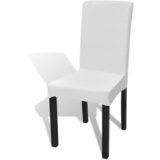 Maison Chic Prevleka za zunanjo pohištvo - Ravne raztegljive prevleke za stole 6 kosov bele, (21795081) | Shoptok.si