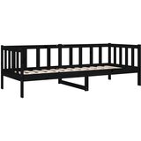  Dnevni ležaj crni 90 x 190 cm od masivne borovine | shoptok.hr