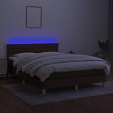  box spring s madracem LED tamnosmeđi 140x200 cm tkanina | shoptok.hr