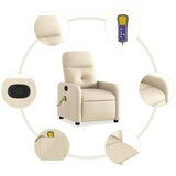 vidaXL Masažni naslanjač krem blago | Shoptok.si