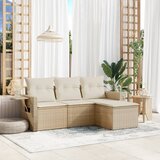  4-dijelni set vrtnih sofa s jastucima bež od poliratana | shoptok.hr