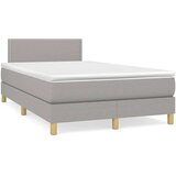 vidaXL Boxspring postelja z vzmetnico svetlo siva 120x190 cm blago | Shoptok.si