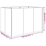  Povišena vrtna gredica 120 x 80 x 80 cm od čelika COR-TEN | shoptok.hr