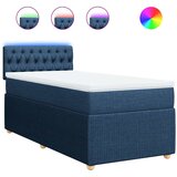  Krevet s oprugama i madracem plavi 90 x 190 cm od tkanine | shoptok.hr