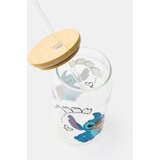 Sinsay Staklena šalica s poklopcem i slamkom Stitch | shoptok.hr