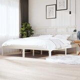  Okvir za krevet od masivne borovine bijeli 200 x 200 cm | shoptok.hr