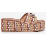Boto Womens Wedge Sandals With Braiding And Decoration Multicolor Isolene | ePonuda.com