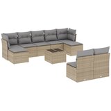  10-dijelni set vrtnih sofa s jastucima bež od poliratana | shoptok.hr