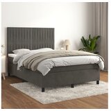  Krevet s oprugama i madracem tamnosivi 140x200 cm baršunasti | shoptok.hr