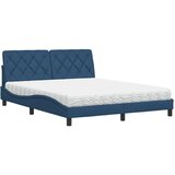 vidaXL Krevet s madracem plavi 160x200 cm od tkanine Cijene