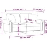 vidaXL Dvosjed s ukrasnim jastucima Krem 120 cm od umjetne kože | shoptok.hr