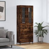 vidaXL Visoka komoda dimljeni hrast 69 5x34x180 cm konstruiranog drva Cijene