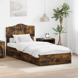  Krevet s od storage s uzglavljem Dimljeni hrast 90 x 190 cm | shoptok.hr