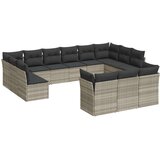 vidaXL 13-dijelni set vrtnih sofa poliratan s jastucima svijetlosivi | shoptok.hr