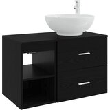  Set namještaja za kupaonicu 2 kom. Crni hrast Konstruirano drvo Crna 49,5 x 44,5 x 80 cm | shoptok.hr