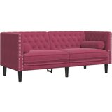  Kavč chesterfield z vzglavniki dvosed vinsko rdeč žamet | Shoptok.si